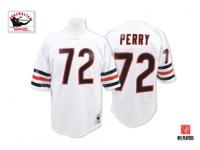 Men NFL Chicago Bears #72 William Perry Throwback Road White Mitchell and Ness Jersey