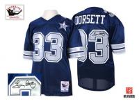 Men NFL Dallas Cowboys #33 Tony Dorsett Throwback Home Mitchell and Ness 25th Patch Navy Blue Autographed Jersey