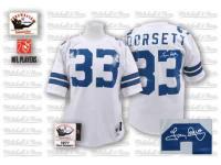 Men NFL Dallas Cowboys #33 Tony Dorsett Throwback Road Mitchell and Ness White Autographed Jersey