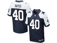 Men NFL Dallas Cowboys #40 Bill Bates Authentic Elite Throwback Nike Navy Blue Jersey
