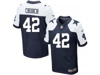 Men NFL Dallas Cowboys #42 Barry Church Authentic Elite Throwback Navy Blue Nike Jersey