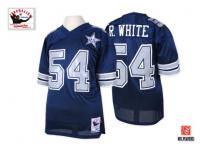 Men NFL Dallas Cowboys #54 Randy White Throwback Home 25th Patch Navy Blue Mitchell and Ness Jersey