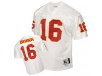 Men NFL Kansas City Chiefs #16 Len Dawson Throwback Road White Mitchell and Ness Jersey