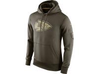 Men NFL Kansas City Chiefs Nike Olive Salute To Service KO Performance Hoodie