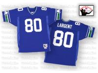 Men NFL Seattle Seahawks #80 Steve Largent Throwback Home Blue Mitchell and Ness Jersey