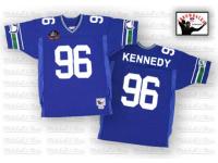 Men NFL Seattle Seahawks #96 Cortez Kennedy Throwback Home Hall of Fame 2012 Blue Mitchell and Ness Jersey