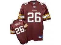 Men NFL Washington Redskins #26 Clinton Portis Throwback Home Burgundy Red Reebok Replica Jersey