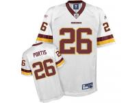 Men NFL Washington Redskins #26 Clinton Portis Throwback Road White Reebok Jersey