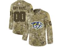 Men NHL Adidas Nashville Predators Customized Limited Camo Salute to Service Jersey
