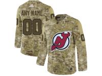 Men NHL Adidas New Jersey Devils Customized Limited Camo Salute to Service Jersey