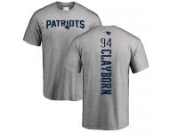 Men Nike Adrian Clayborn Ash Backer - NFL New England Patriots #94 T-Shirt