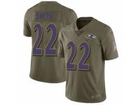 Men Nike Baltimore Ravens #22 Jimmy Smith Limited Olive 2017 Salute to Service NFL Jersey