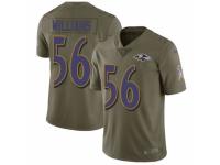 Men Nike Baltimore Ravens #56 Tim Williams Limited Olive 2017 Salute to Service NFL Jersey