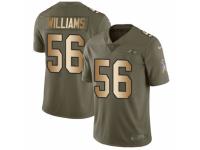 Men Nike Baltimore Ravens #56 Tim Williams Limited Olive/Gold Salute to Service NFL Jersey
