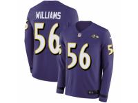 Men Nike Baltimore Ravens #56 Tim Williams Limited Purple Therma Long Sleeve NFL Jersey