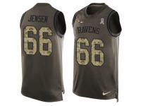 Men Nike Baltimore Ravens #66 Ryan Jensen Limited Green Salute to Service Tank Top NFL Jersey