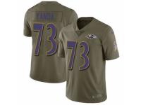 Men Nike Baltimore Ravens #73 Marshal Yanda Limited Olive 2017 Salute to Service NFL Jersey