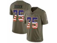 Men Nike Baltimore Ravens #75 Jonathan Ogden Limited Olive/USA Flag Salute to Service NFL Jersey