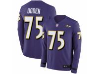 Men Nike Baltimore Ravens #75 Jonathan Ogden Limited Purple Therma Long Sleeve NFL Jersey