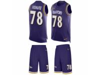 Men Nike Baltimore Ravens #78 Austin Howard Limited Purple Tank Top Suit NFL Jersey