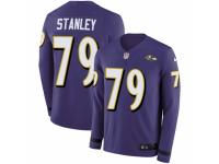 Men Nike Baltimore Ravens #79 Ronnie Stanley Limited Purple Therma Long Sleeve NFL Jersey