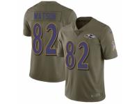 Men Nike Baltimore Ravens #82 Benjamin Watson Limited Olive 2017 Salute to Service NFL Jersey
