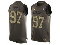 Men Nike Baltimore Ravens #97 Michael Pierce Limited Green Salute to Service Tank Top NFL Jersey