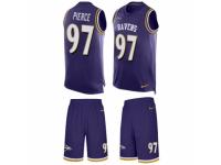 Men Nike Baltimore Ravens #97 Michael Pierce Limited Purple Tank Top Suit NFL Jersey