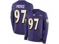 Men Nike Baltimore Ravens #97 Michael Pierce Limited Purple Therma Long Sleeve NFL Jersey