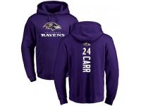 Men Nike Brandon Carr Purple Backer - NFL Baltimore Ravens #24 Pullover Hoodie