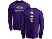 Men Nike Brent Urban Purple Backer - NFL Baltimore Ravens #96 Long Sleeve T-Shirt