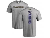 Men Nike Bronson Kaufusi Ash Backer - NFL Baltimore Ravens #92 T-Shirt