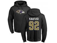 Men Nike Bronson Kaufusi Black Name & Number Logo - NFL Baltimore Ravens #92 Pullover Hoodie