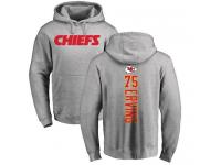 Men Nike Cameron Erving Ash Backer - NFL Kansas City Chiefs #75 Pullover Hoodie
