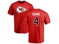 Men Nike Chad Henne Red Name & Number Logo - NFL Kansas City Chiefs #4 T-Shirt