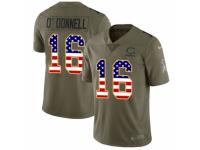 Men Nike Chicago Bears #16 Pat ODonnell Limited Olive/USA Flag Salute to Service NFL Jersey