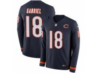 Men Nike Chicago Bears #18 Taylor Gabriel Limited Navy Blue Therma Long Sleeve NFL Jersey