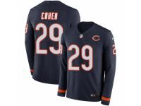 Men Nike Chicago Bears #29 Tarik Cohen Limited Navy Blue Therma Long Sleeve NFL Jersey