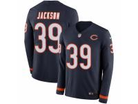 Men Nike Chicago Bears #39 Eddie Jackson Limited Navy Blue Therma Long Sleeve NFL Jersey