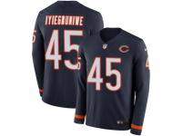 Men Nike Chicago Bears #45 Joel Iyiegbuniwe Limited Navy Blue Therma Long Sleeve NFL Jersey