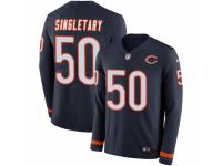 Men Nike Chicago Bears #50 Mike Singletary Limited Navy Blue Therma Long Sleeve NFL Jersey