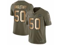 Men Nike Chicago Bears #50 Mike Singletary Limited Olive/Gold Salute to Service NFL Jersey