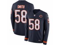 Men Nike Chicago Bears #58 Roquan Smith Limited Navy Blue Therma Long Sleeve NFL Jersey