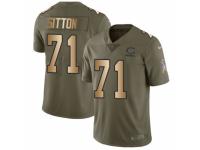 Men Nike Chicago Bears #71 Josh Sitton Limited Olive/Gold Salute to Service NFL Jersey