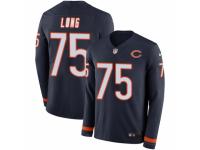 Men Nike Chicago Bears #75 Kyle Long Limited Navy Blue Therma Long Sleeve NFL Jersey