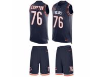 Men Nike Chicago Bears #76 Tom Compton Limited Navy Blue Tank Top Suit NFL Jersey