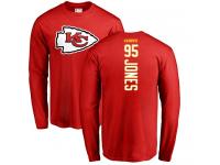 Men Nike Chris Jones Red Backer - NFL Kansas City Chiefs #95 Long Sleeve T-Shirt