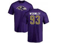Men Nike Chris Wormley Purple Name & Number Logo - NFL Baltimore Ravens #93 T-Shirt