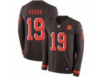 Men Nike Cleveland Browns #19 Bernie Kosar Limited Brown Therma Long Sleeve NFL Jersey