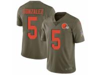 Men Nike Cleveland Browns #5 Zane Gonzalez Limited Olive 2017 Salute to Service NFL Jersey